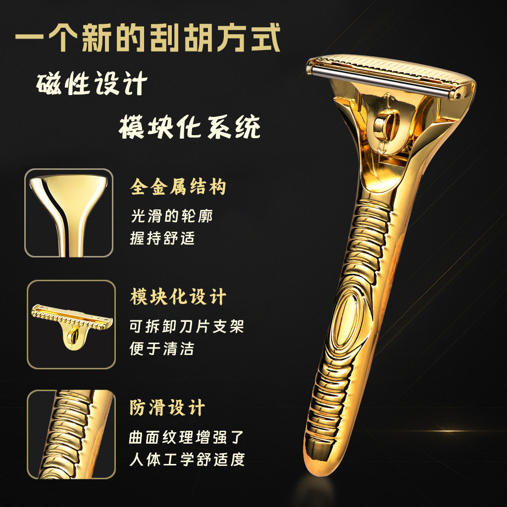 Manual Razor, Old-Fashioned Manual Razor, Zinc Alloy Shaving Razor, Cross-Border Wholesale for Men and Women