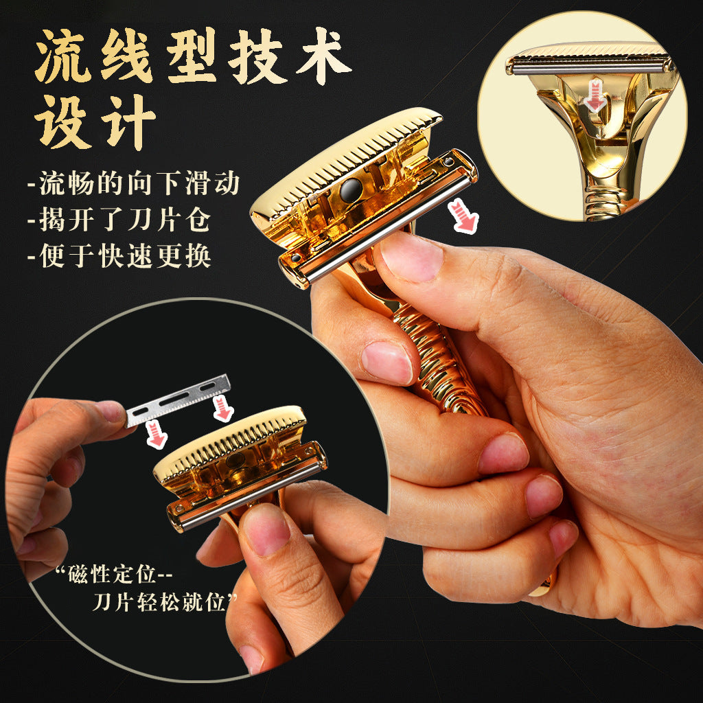 Manual Razor, Old-Fashioned Manual Razor, Zinc Alloy Shaving Razor, Cross-Border Wholesale for Men and Women