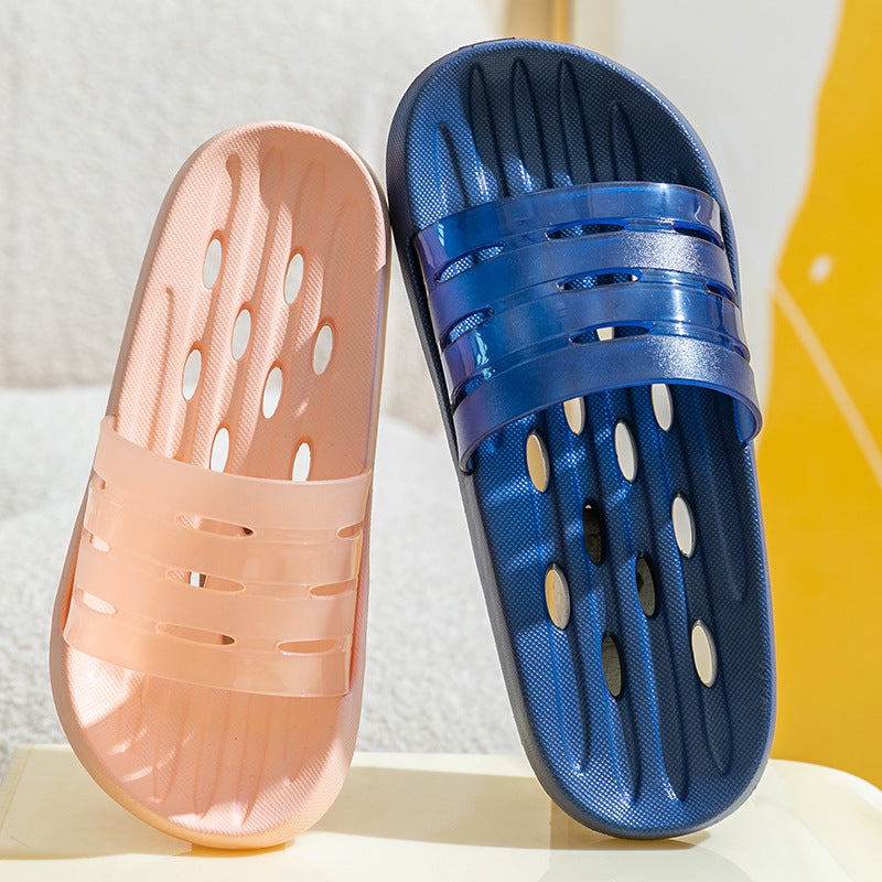 Summer Leakage Bathroom Slippers Women's Indoor Home Bathing Non-slip Household Couple Sandals and Slippers Shower eva Mute