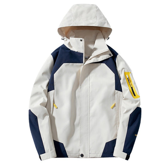 Sports outdoor jacket autumn and winter windproof warm detachable hat mountaineering clothing couple men's and women's thin coat cross-border