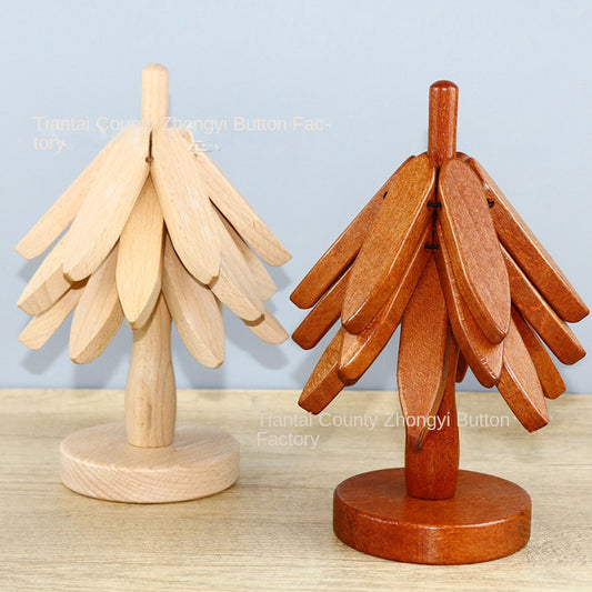 Wooden Creative One Tree Beech Decoration Heat Insulation Mat - copy