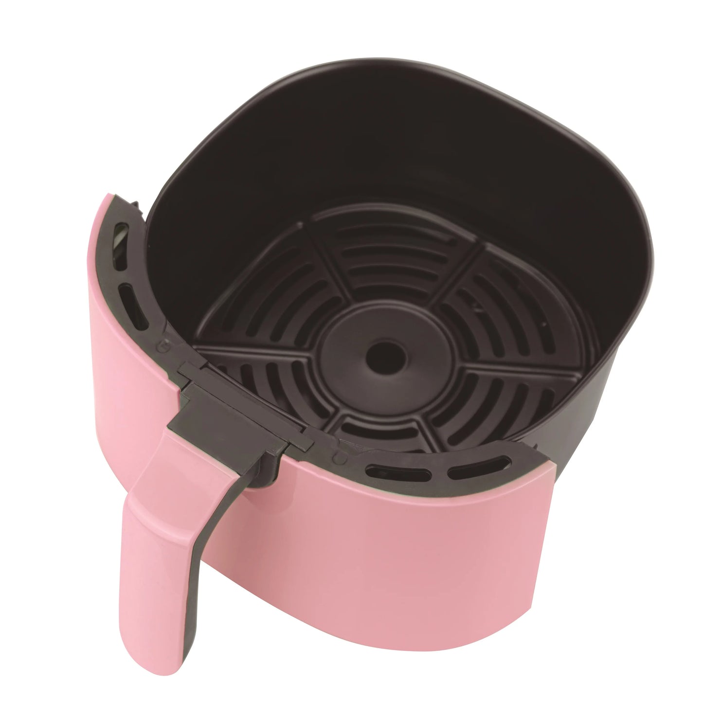 3.8L capacity Jocca pink air fryer with LED touch screen, 8 predefined programs, 80-200 °C temperature, 60 min timer and 1450W power. Oil-free cooking, healthier and faster