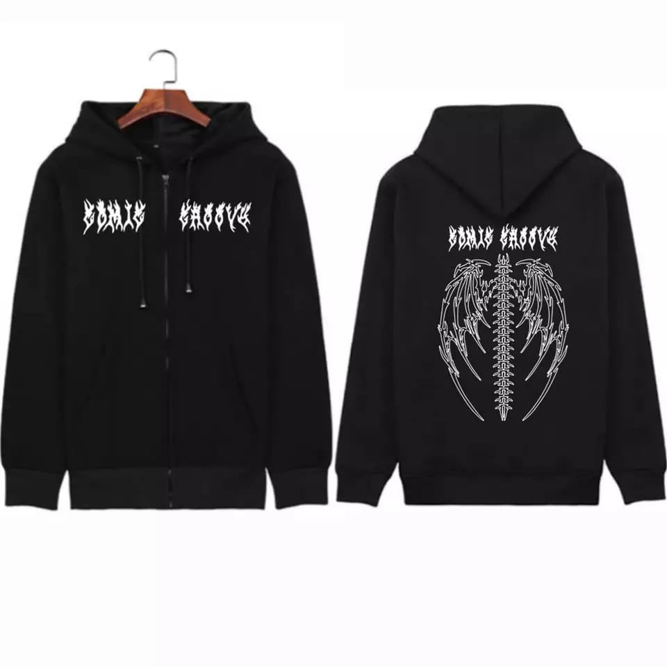 Cross-border Loose Printed Pocket Sweater Street Trendy Double-layer Hooded Sweater Women's Cardigan Y2K Jacket