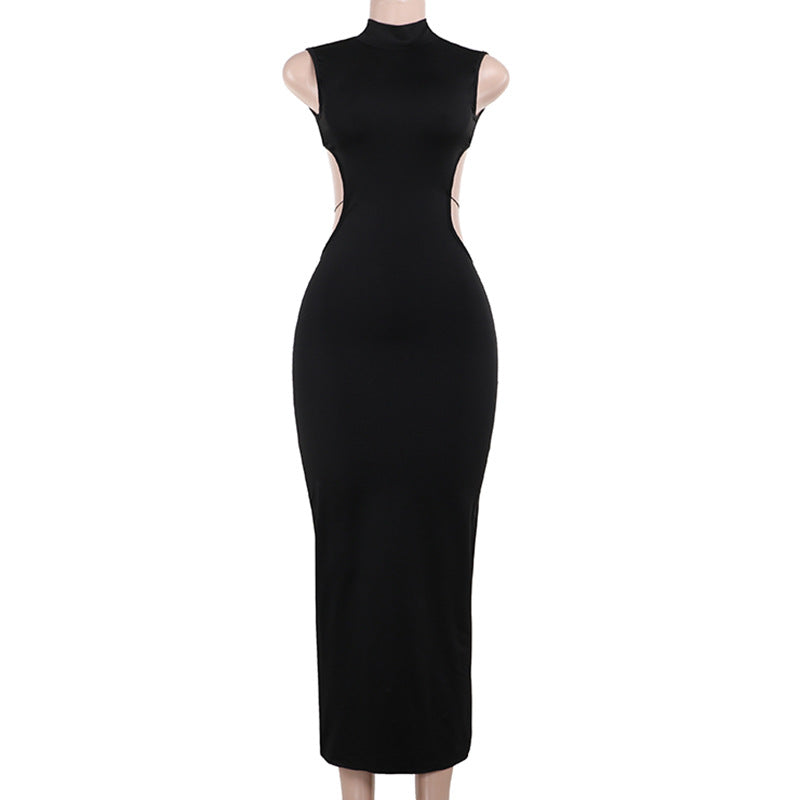 European and American style sexy backless bow dress women's 2024 summer new temperament hot girl dress