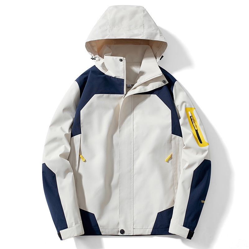 Sports outdoor jacket autumn and winter windproof warm detachable hat mountaineering clothing couple men's and women's thin coat cross-border