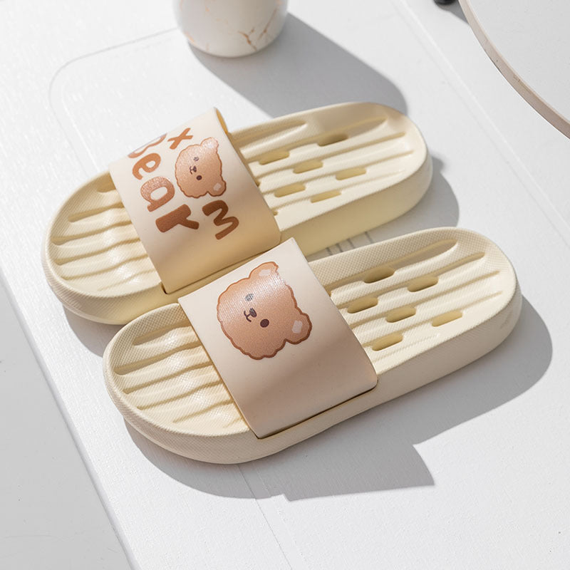 Summer Leakage Bathroom Slippers Women's Indoor Home Bathing Non-slip Household Couple Sandals and Slippers Shower eva Mute