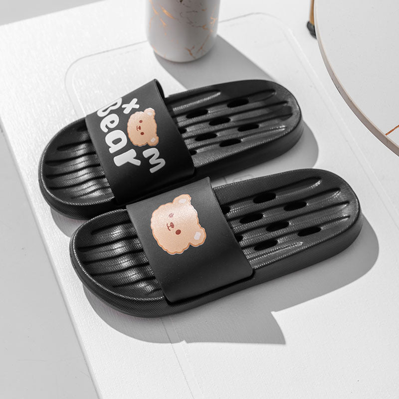 Summer Leakage Bathroom Slippers Women's Indoor Home Bathing Non-slip Household Couple Sandals and Slippers Shower eva Mute