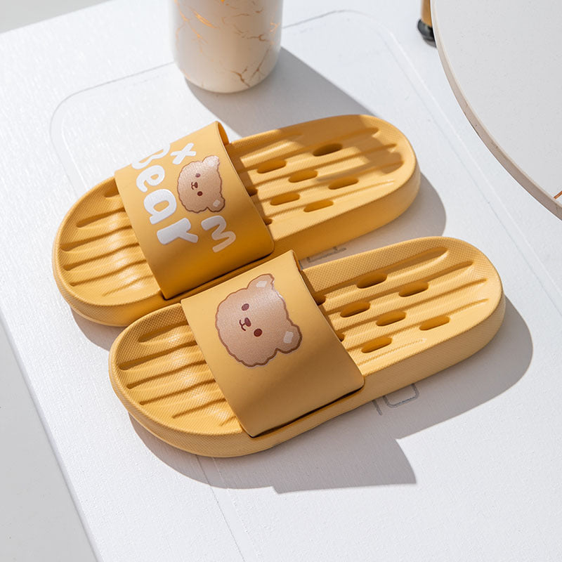 Summer Leakage Bathroom Slippers Women's Indoor Home Bathing Non-slip Household Couple Sandals and Slippers Shower eva Mute