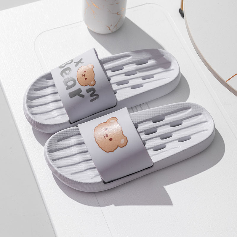 Summer Leakage Bathroom Slippers Women's Indoor Home Bathing Non-slip Household Couple Sandals and Slippers Shower eva Mute