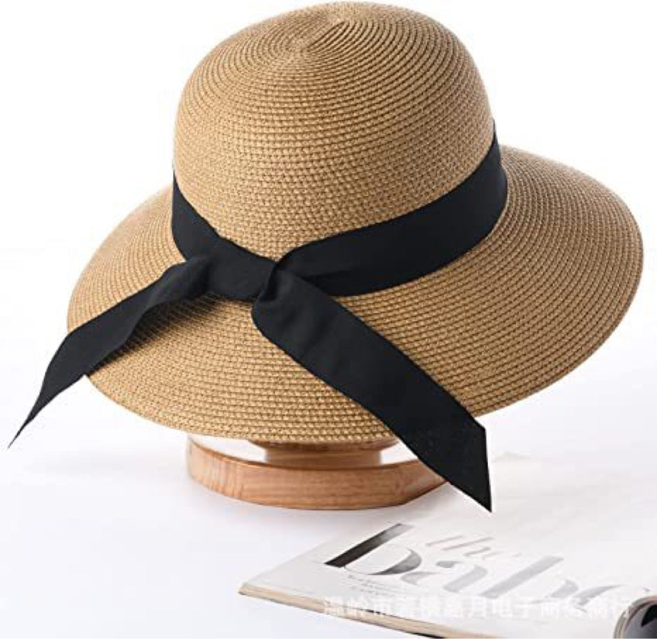 Straw hat women's spring new fisherman hat detachable belt leisure hot pot hat wholesale bow solid color straw hat