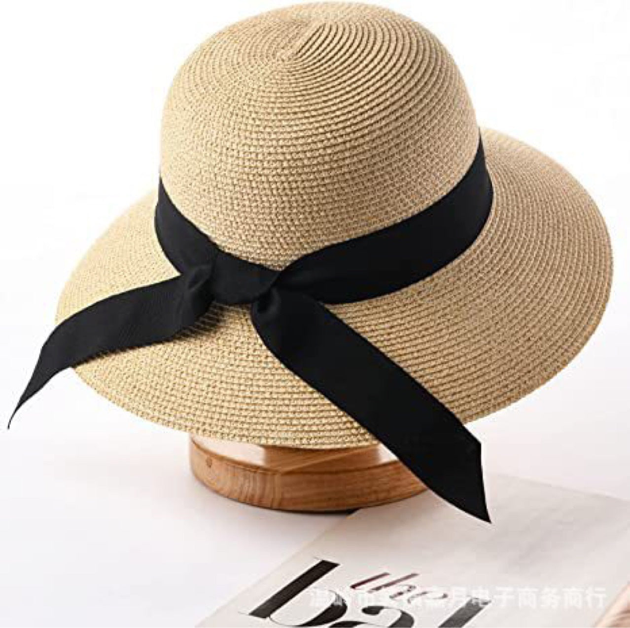 Straw hat women's spring new fisherman hat detachable belt leisure hot pot hat wholesale bow solid color straw hat