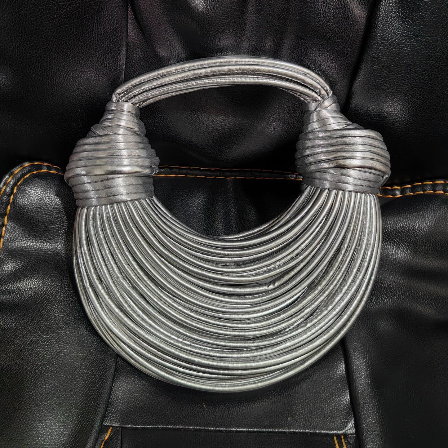 Hand-Woven Women's Messenger Bread Bag Creative Noodle Shoulder Underarm Bag Chic Foreign Trade Handbag