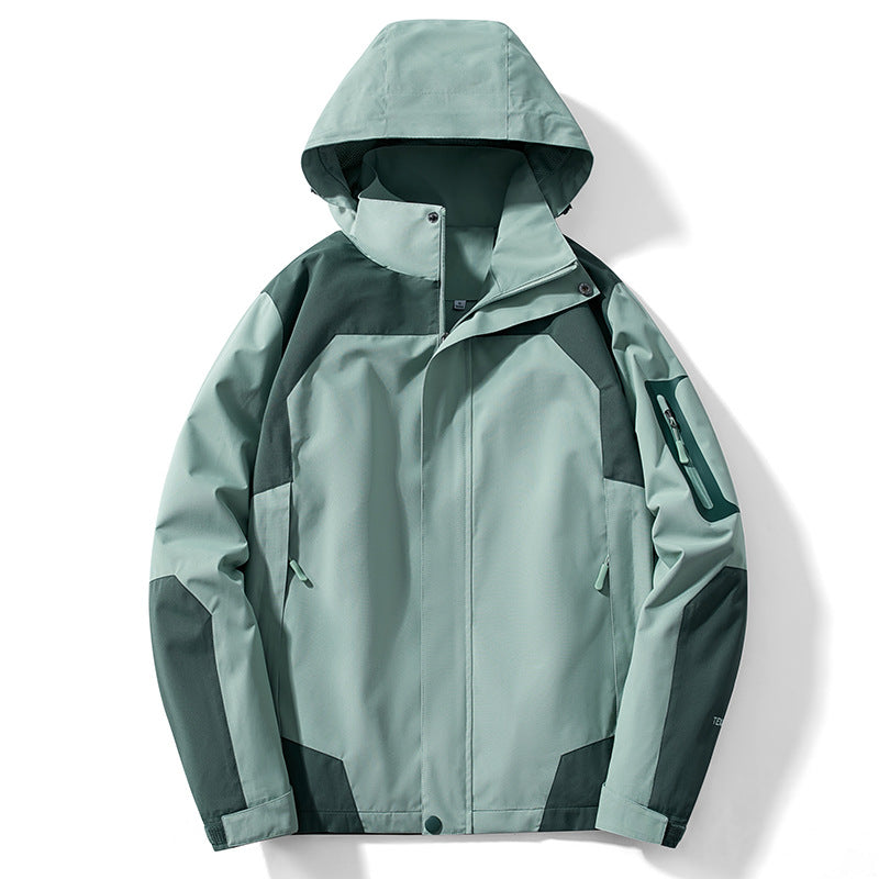 Sports outdoor jacket autumn and winter windproof warm detachable hat mountaineering clothing couple men's and women's thin coat cross-border