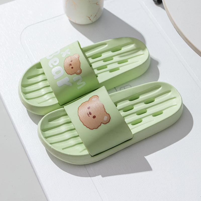 Summer Leakage Bathroom Slippers Women's Indoor Home Bathing Non-slip Household Couple Sandals and Slippers Shower eva Mute