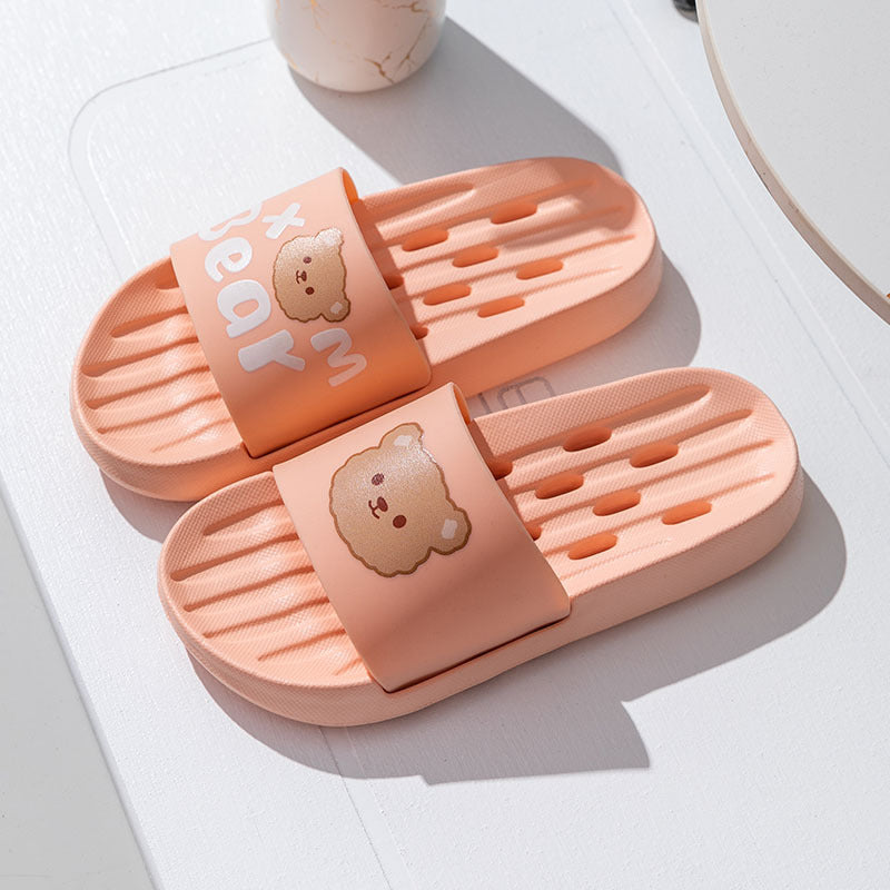 Summer Leakage Bathroom Slippers Women's Indoor Home Bathing Non-slip Household Couple Sandals and Slippers Shower eva Mute