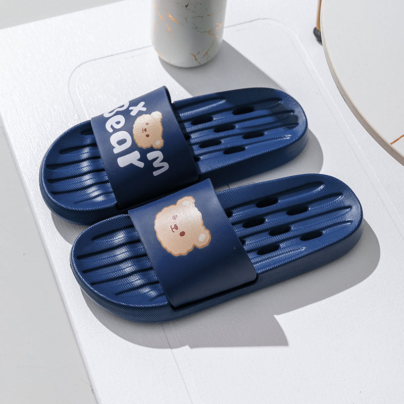 Summer Leakage Bathroom Slippers Women's Indoor Home Bathing Non-slip Household Couple Sandals and Slippers Shower eva Mute