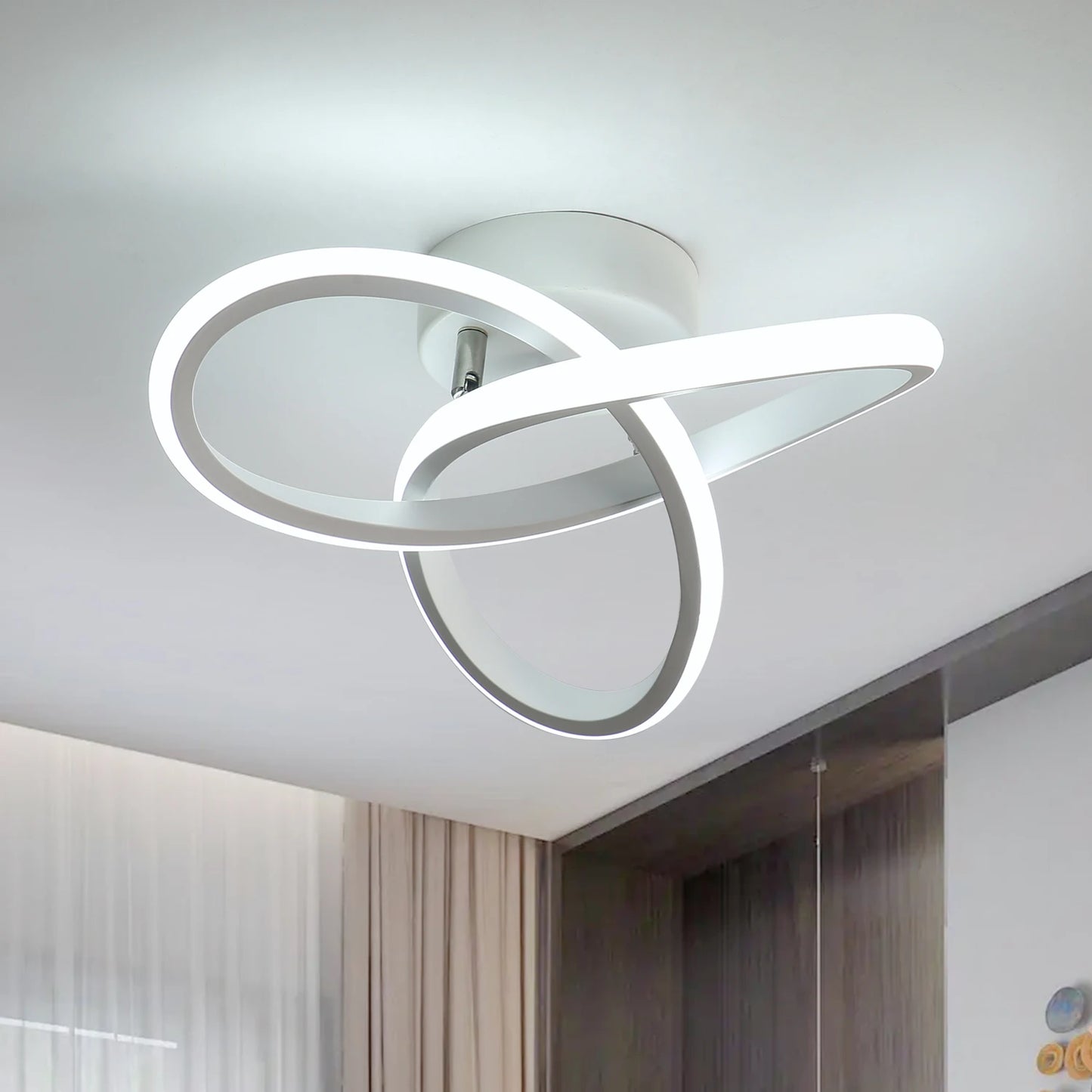 LED Ceiling Light, Modern Ceiling Lamp 20W 2200LM White Ceiling Lamp for Kitchen, Hallway, Bedroom, Switch Control