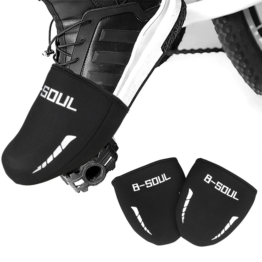1/2pcs Practical Bicycle Cycling Self-locking Toe Cover for Mountain Bike Durable Anti-slip Windproof Thermal Sports Shoes Cover