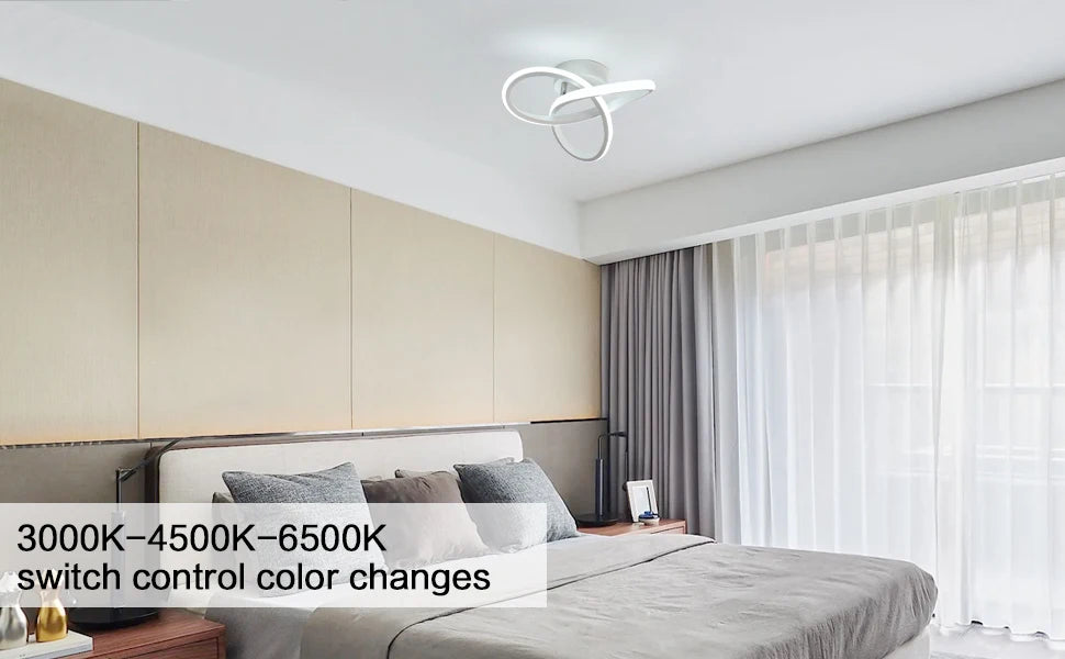 LED Ceiling Light, Modern Ceiling Lamp 20W 2200LM White Ceiling Lamp for Kitchen, Hallway, Bedroom, Switch Control