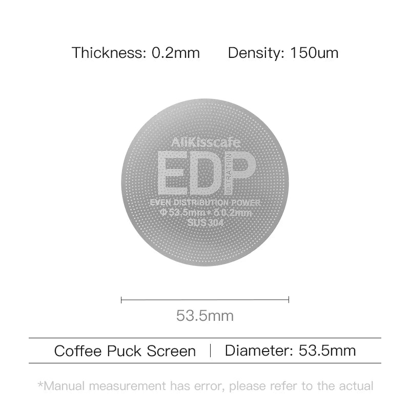 Alikisscafe Coffee Puck Screen 0.2mm Espresso Filter 51mm 53.5mm 58.5mm For Delonghi Breville Portafilter Accessory Barista Tool