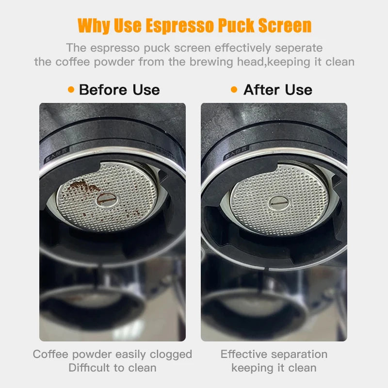Alikisscafe Coffee Puck Screen 0.2mm Espresso Filter 51mm 53.5mm 58.5mm For Delonghi Breville Portafilter Accessory Barista Tool