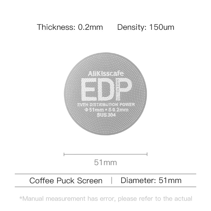 Alikisscafe Coffee Puck Screen 0.2mm Espresso Filter 51mm 53.5mm 58.5mm For Delonghi Breville Portafilter Accessory Barista Tool