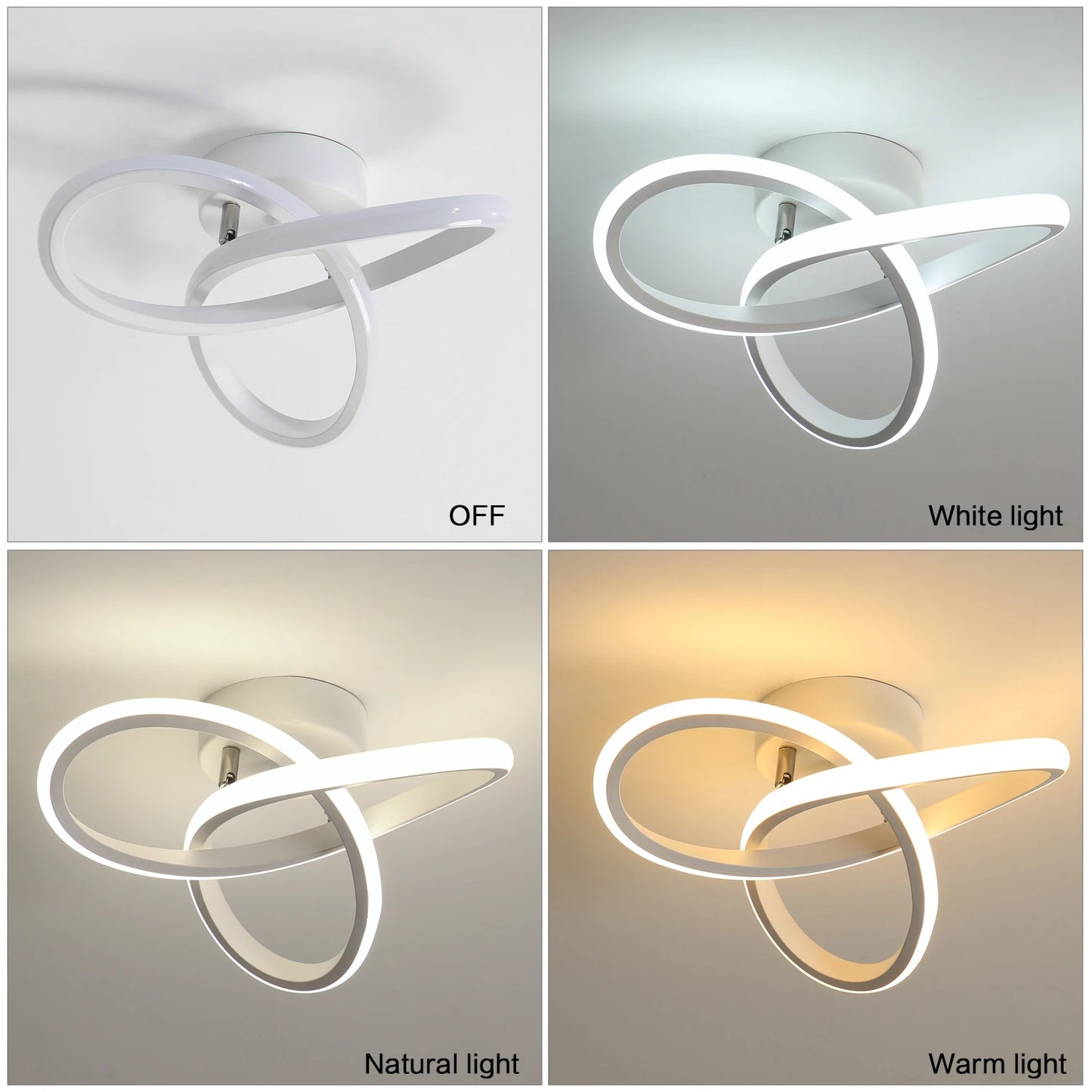LED Ceiling Light, Modern Ceiling Lamp 20W 2200LM White Ceiling Lamp for Kitchen, Hallway, Bedroom, Switch Control