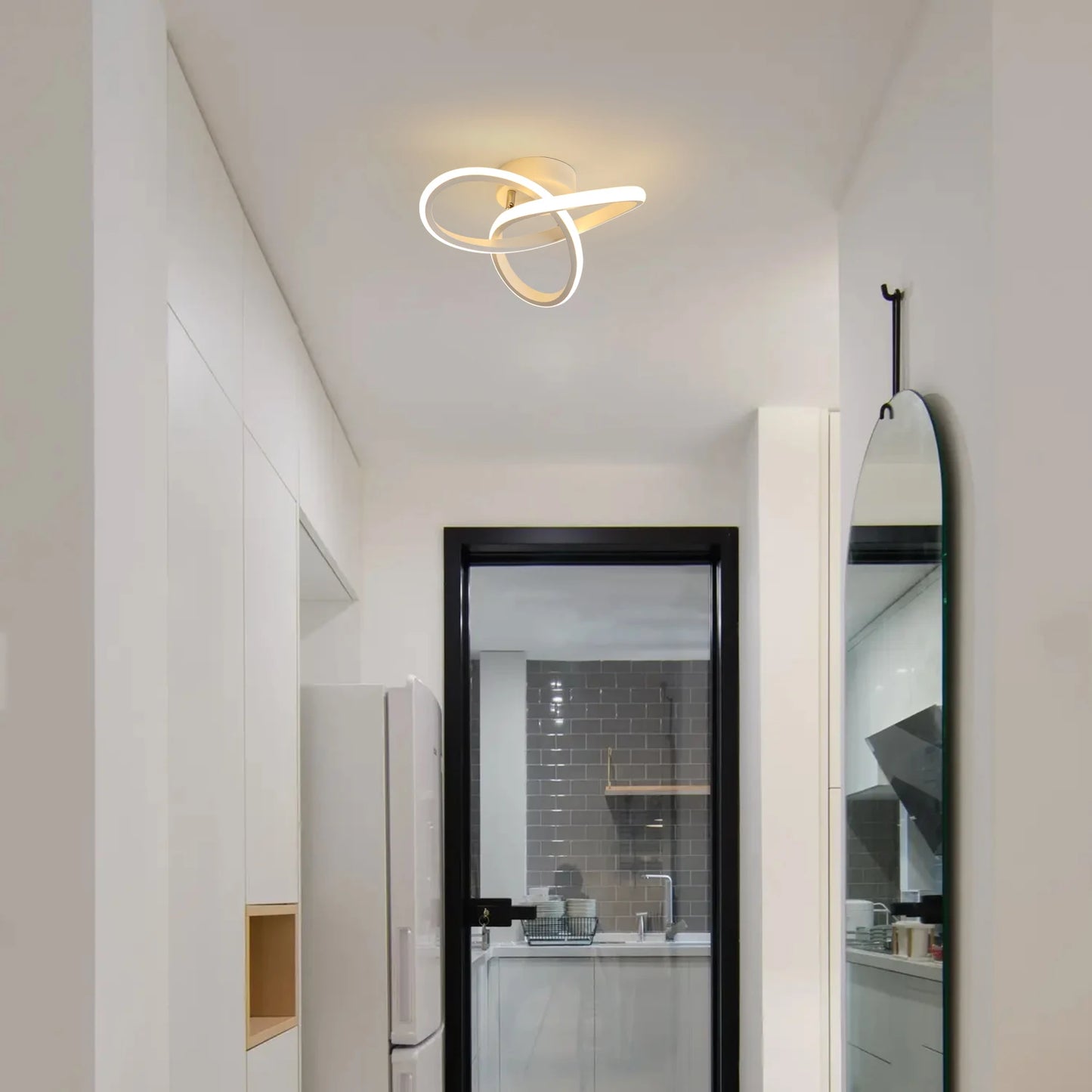 LED Ceiling Light, Modern Ceiling Lamp 20W 2200LM White Ceiling Lamp for Kitchen, Hallway, Bedroom, Switch Control