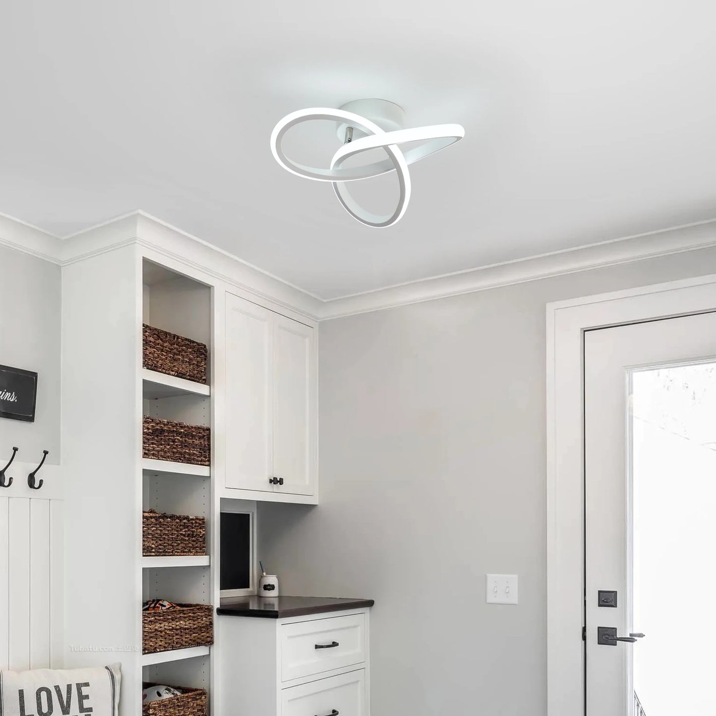 LED Ceiling Light, Modern Ceiling Lamp 20W 2200LM White Ceiling Lamp for Kitchen, Hallway, Bedroom, Switch Control