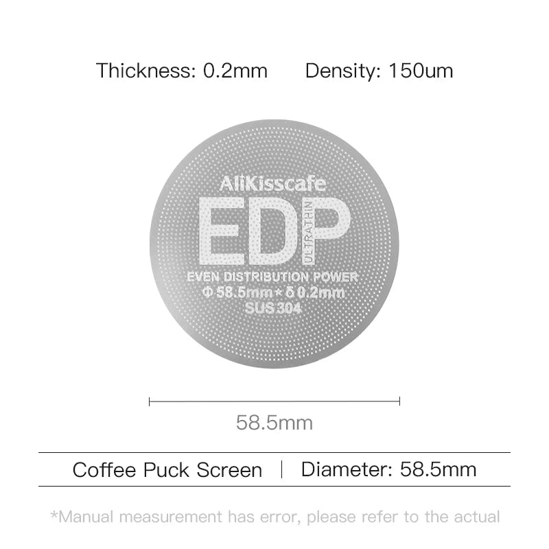 Alikisscafe Coffee Puck Screen 0.2mm Espresso Filter 51mm 53.5mm 58.5mm For Delonghi Breville Portafilter Accessory Barista Tool